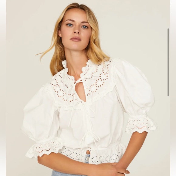 Sea New York Georgina Eyelet White Top - Picture 2 of 8